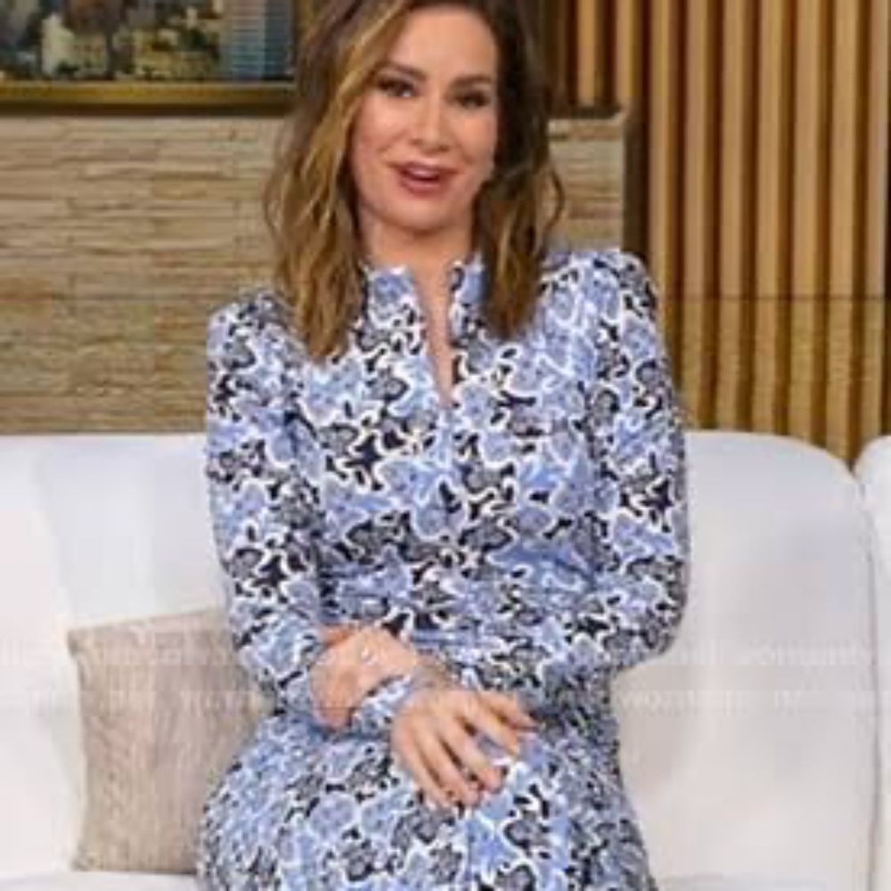 ME+EM Graphic Ribbon Floral Print Midi Dress - Picture 2 of 12